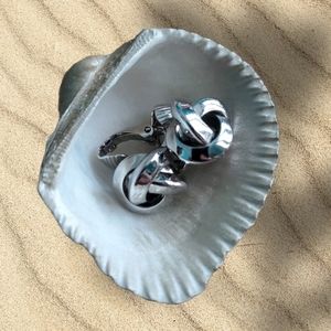 Knot Clip On Earrings-Silver Metal